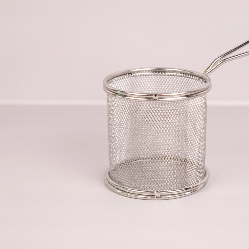 CHIPS BASKETS SILVER ROUND 8.7cm 2