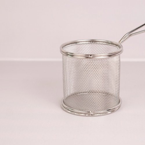 CHIPS BASKETS SILVER ROUND 8.7cm 2