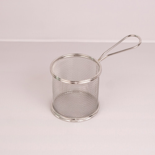 CHIPS BASKETS SILVER ROUND 8.7cm 3