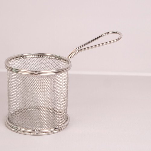 CHIPS BASKETS SILVER ROUND 8.7cm 4