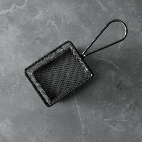 CHIPS BASKETS GREY METALLIC 12.2cm x 9.7cm 2