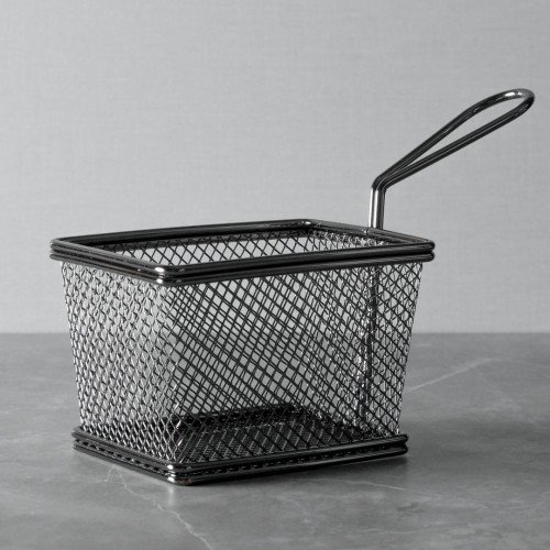 CHIPS BASKETS GREY METALLIC 9.7cm x 7.5cm 3