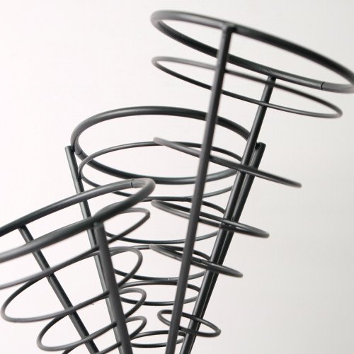 Three-Sides Chips Baskets Black 3 x 13cm 3