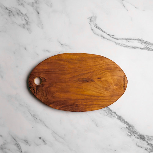 Teak Wooden Oval Serving Board 30 x 17.5cm