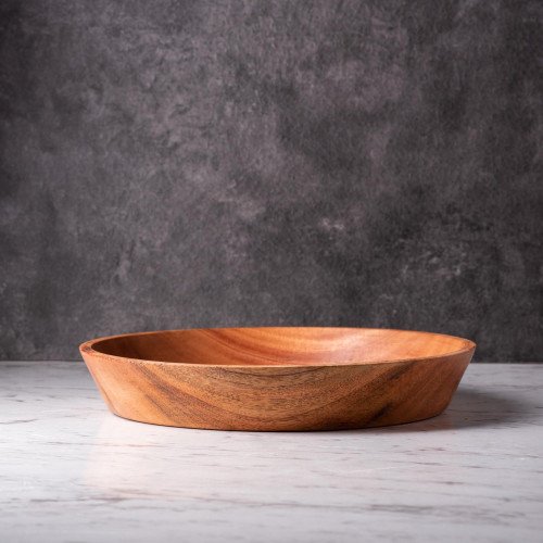 Mahogany Wooden Serving Plate Round 23cm