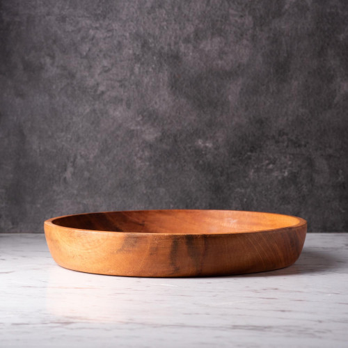 Mahogany Wooden Serving Plate Round 23cm 4
