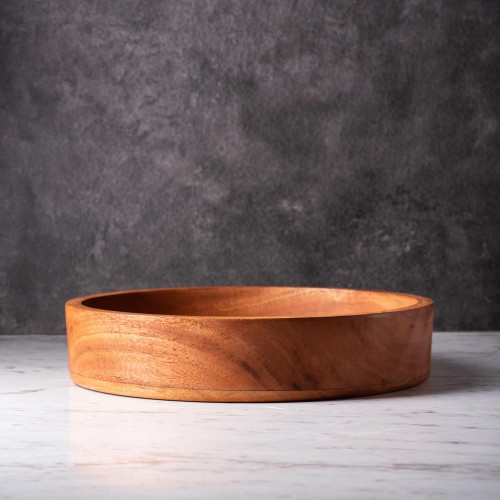 Mahogany Wooden High-Rim Plate 30cm 4