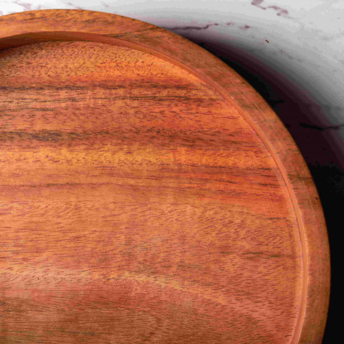 Mahogany Wooden High-Rim Plate 30cm 3