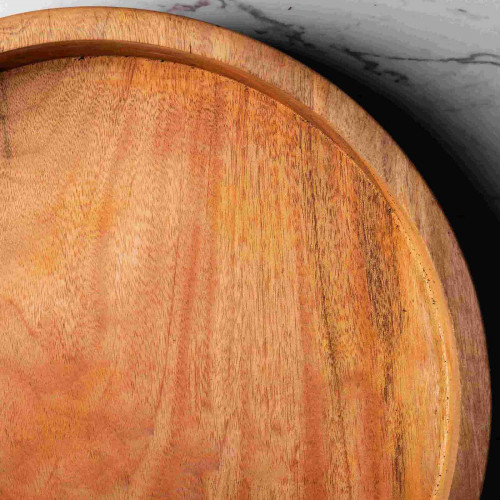 Mahogany Wooden High-Rim Plate 30cm 3