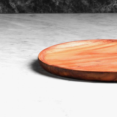 Teak Flat Round Dinner Plate 24cm 3