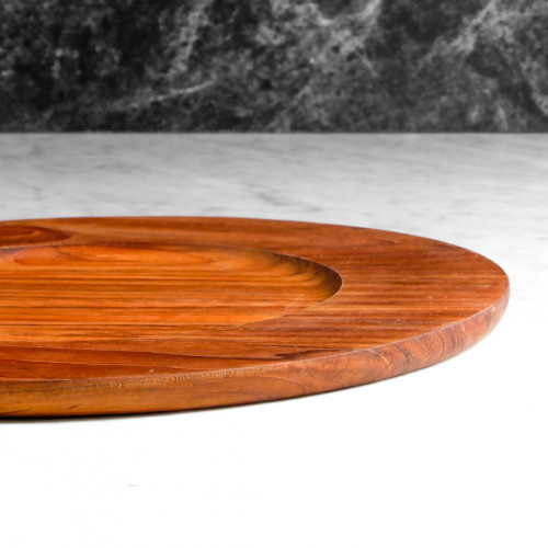 Teak Round Large Platter 36.5 x 20cm 3