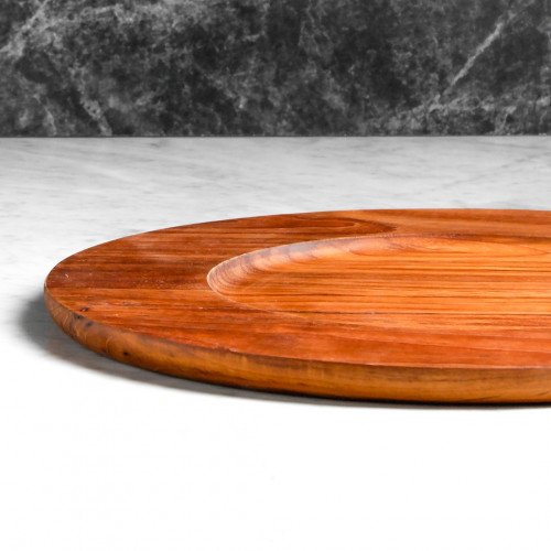 Teak Round Large Platter 36.5 x 20cm 5