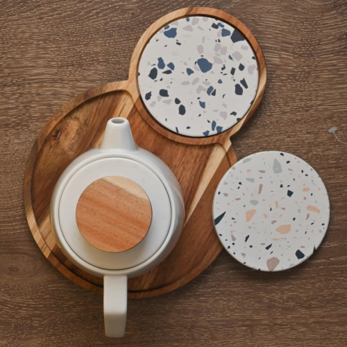 Breakfast Tray with Coaster Round - A 3