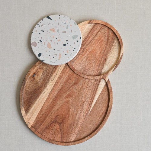 Breakfast Tray with Coaster Round - B 4