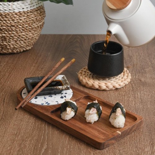 Breakfast Tray with Coaster Long Semi Circle - A 4