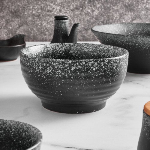 Black Kemuri Salad Bowl 7" 3