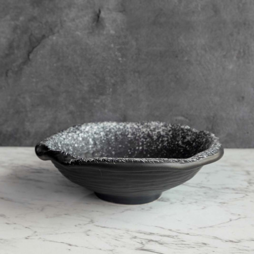 Black Kemuri Salad Bowl Uneven 9"