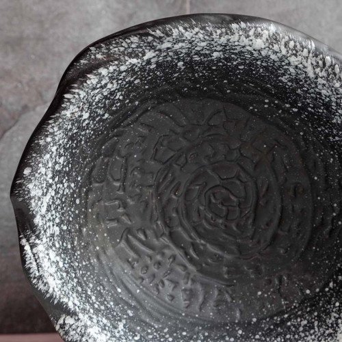 Black Kemuri Salad Bowl Uneven 9" 3