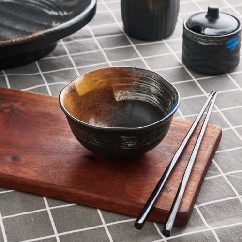 Dark Brown Fusion Rice Bowl 4.5" 4