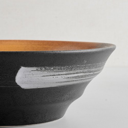 Dark Brown Fusion  Wide Rim Bowl 9" 2