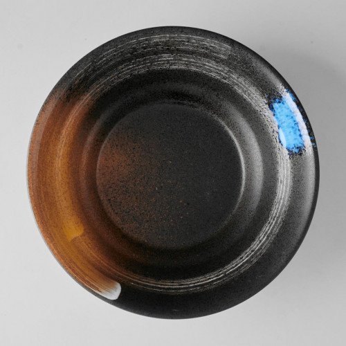 Dark Brown Fusion  Wide Rim Bowl 9" 3