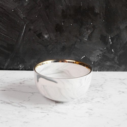 Marble Purity White Rice Bowl 4.5"