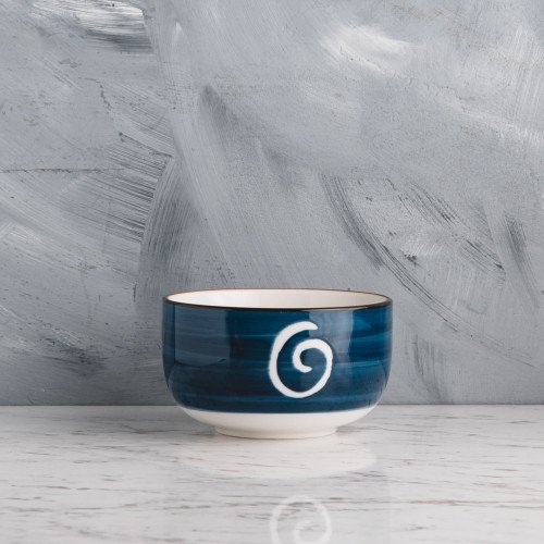 Meiji Blue Scroll Rice Bowl 4.5"
