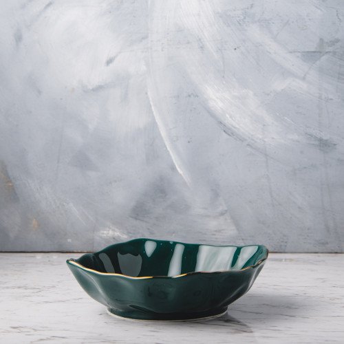 Sliver Tint Green Square Bowl 6.8" 2