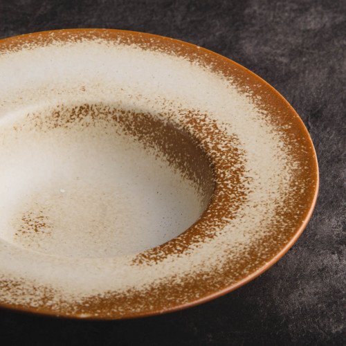 Torched Cream Pasta Bowl 9" 4