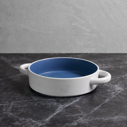 Groovy Blue Bowl with Handle 7.5"
