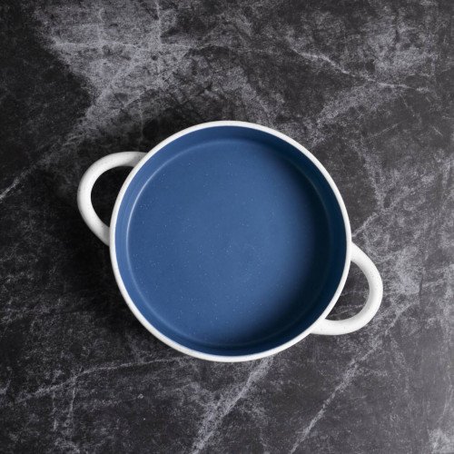 Groovy Blue Bowl with Handle 7.5" 3