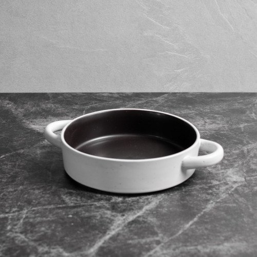 Groovy Black Bowl with Handle 7.5"