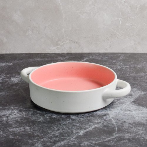Groovy Pink Bowl with Handle 7.5"