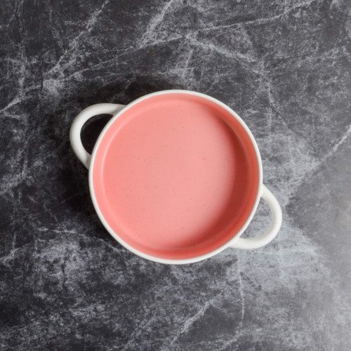 Groovy Pink Bowl with Handle 7.5" 3