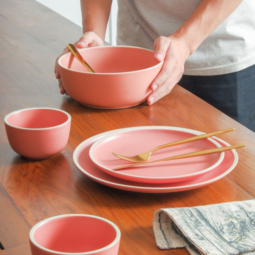 Whimsical Pink Rice Bowl 4.5" 4