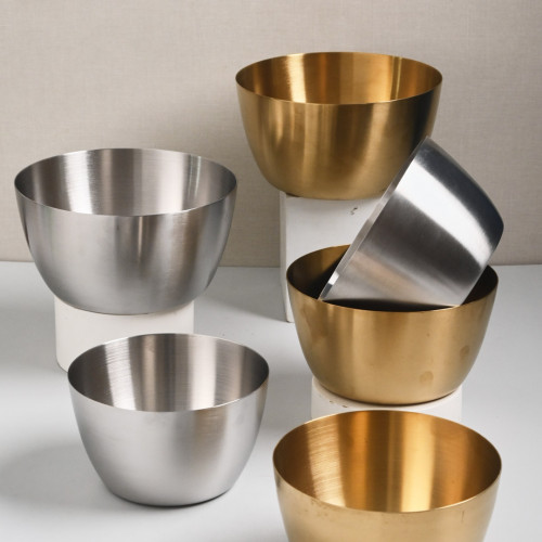 Korea Style 304 Stainless Steel Salad Bowl 14cm - Silver 5