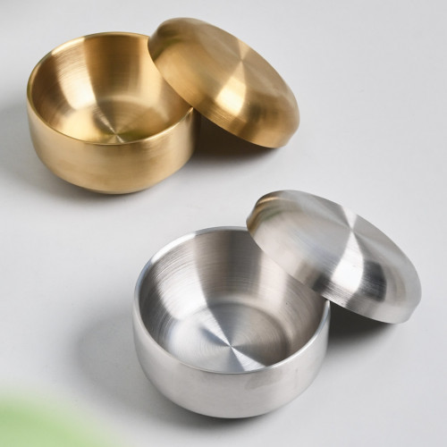 Korea Style Rice Bowl with Lid 10.5cm - Gold 6
