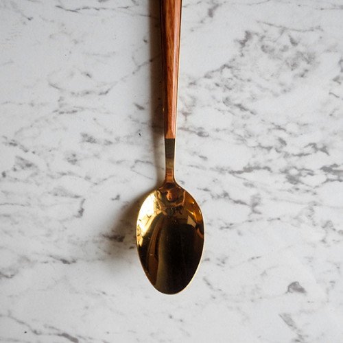 Wooden Accent Gold Table Spoon 2