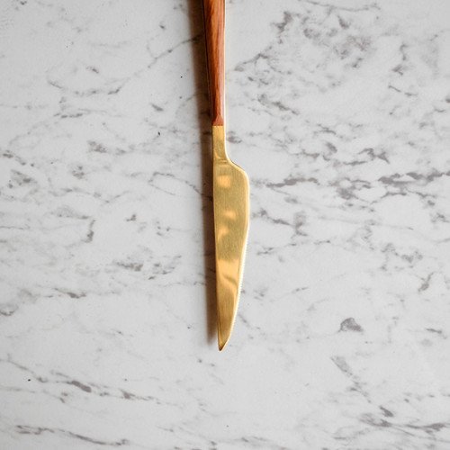 Wooden Accent Gold Table Knife 3