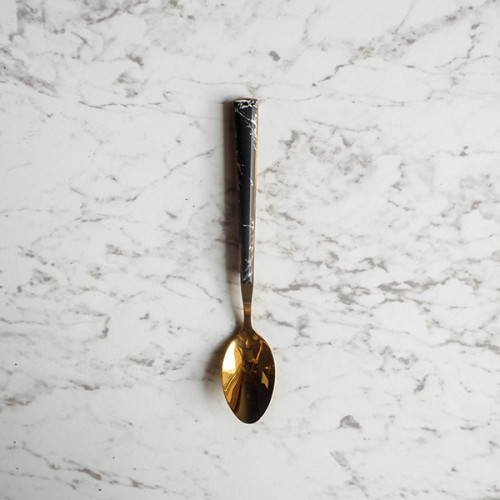 Black Marble Gold Tea Spoon