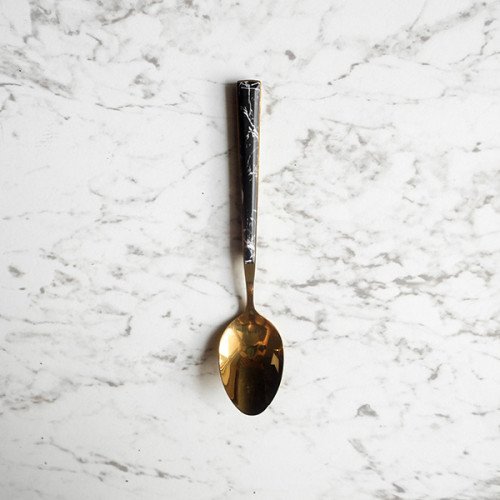 Black Marble Gold Dessert Spoon