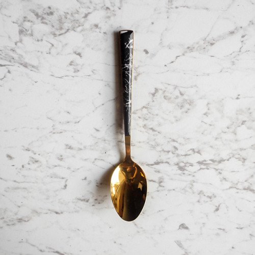 Black Marble Gold Table Spoon