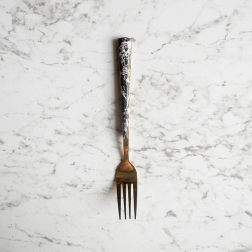 Black Marble Gold Table Fork