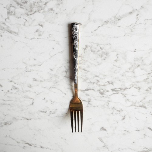 Black Marble Gold Table Fork