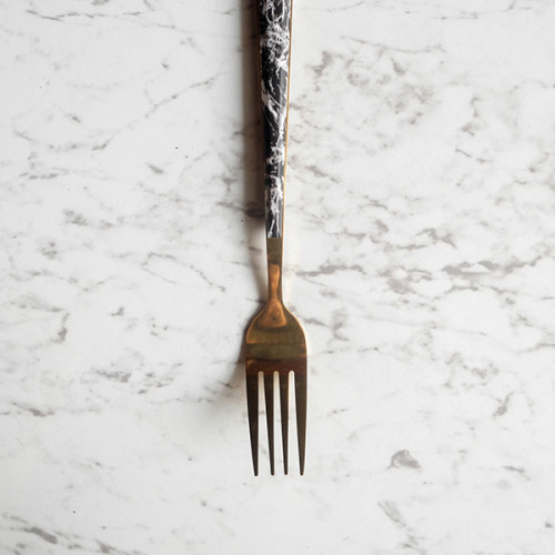 Black Marble Gold Table Fork 2