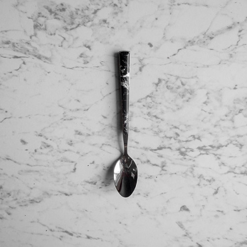 Black Marble Silver Tea Spoon