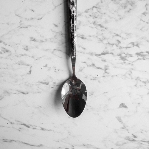 Black Marble Silver Dessert Spoon 2