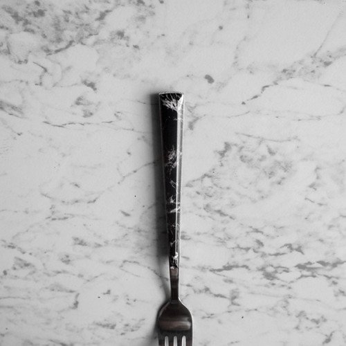 Black Marble Silver Table Fork 3