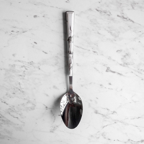 White Marble Silver Table Spoon