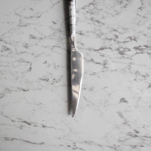 White Marble Silver Table Knife 2
